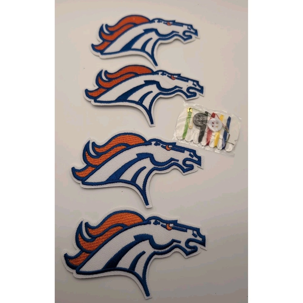 Denver Broncos Iron On Patch🏈 4 Pack With Thread And Needles If Needed